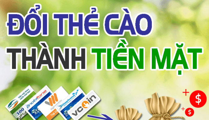 HƯỚNG DẪN ĐỔI THẺ CÀO THÀNH TIỀN MẶT